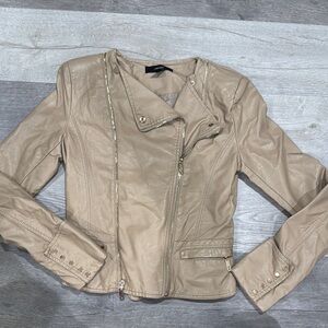 Tan Faux Leather Jacket